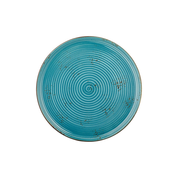 Turgla Infinity dia.12.5Inch  x 12.5Inch  Round Turquoise Vitrified Pizza Plate SKU: T-HAINZT32PZT-6