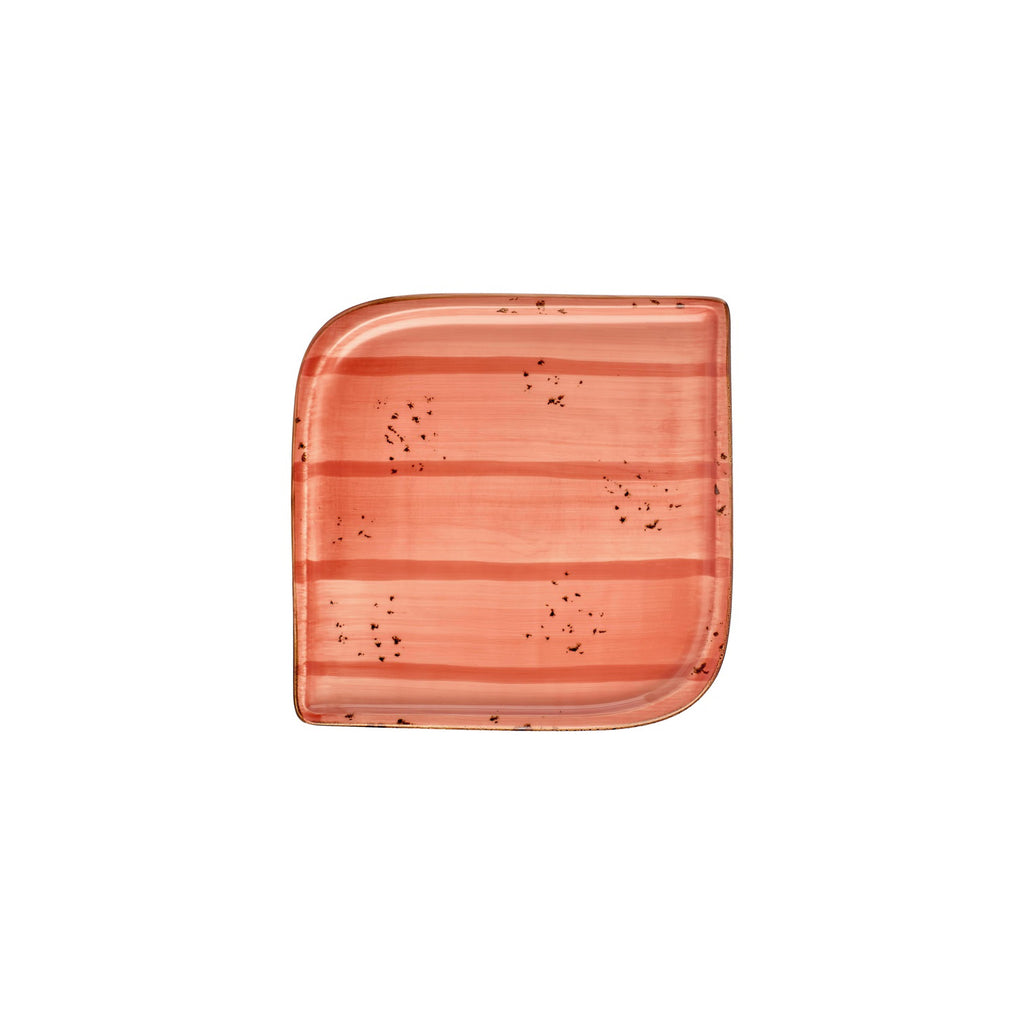 Turgla Laterite 8.75Inch  x 8.75Inch  Square Orange Vitrified Plate SKU: T-HALTAR30KR-6