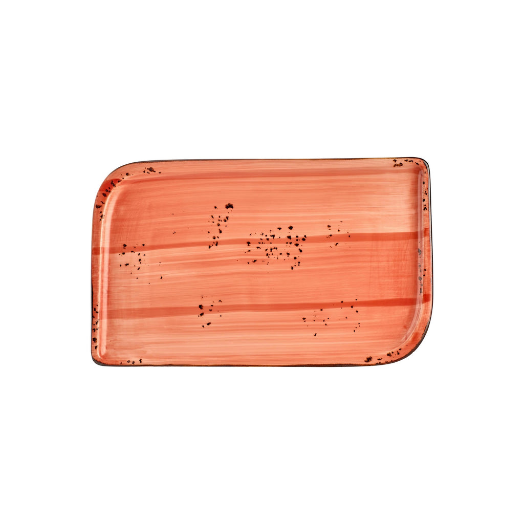 Turgla Laterite 13.75Inch  x 8.25Inch  x h:0Inch  Rectangular Orange Vitrified Platter SKU: T-HALTAR40DT-6
