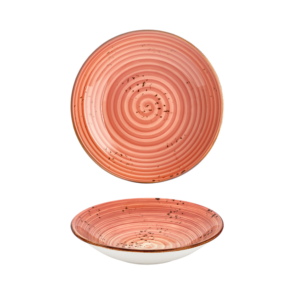 Turgla Laterite dia.11Inch  h:0Inch  57 oz. Round Orange Vitrified Deep Plate SKU: T-HALTFL28CK-6