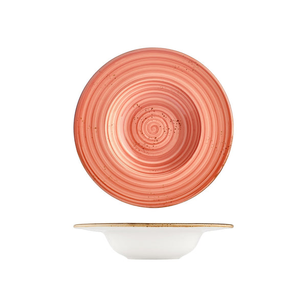 Turgla Laterite dia.11Inch  h:2.25Inch  16 oz. Round Orange Vitrified Deep Plate SKU: T-HALTGT28CK-6
