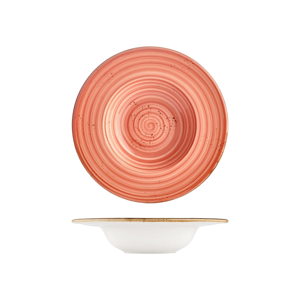 Turgla Laterite dia.11Inch  h:2.25Inch  16 oz. Round Orange Vitrified Deep Plate SKU: T-HALTGT28CK-6