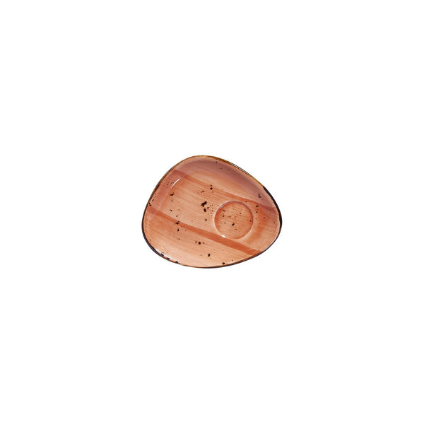 Turgla Laterite 5.5Inch  x 4.25Inch  x h:0Inch  Organic Orange Vitrified Saucer SKU: T-HALTZT02STB-24