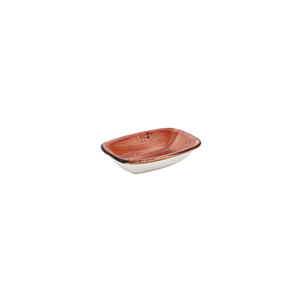 Turgla Laterite 5.5Inch  x 4Inch  x h:0Inch  Rectangular Orange Vitrified Deep Plate SKU: T-HALTZT14DKY-12