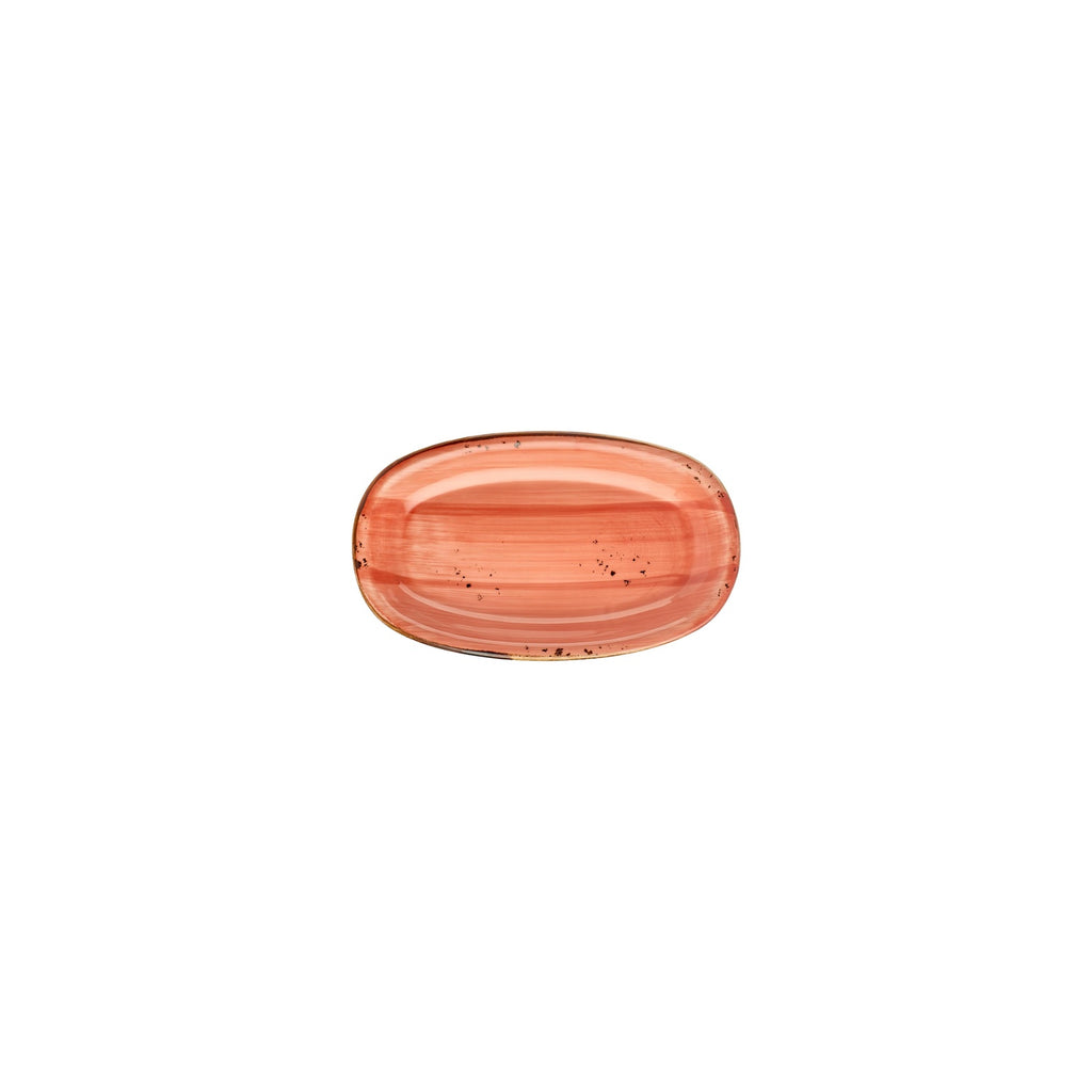 Turgla Laterite 7.5Inch  x 4.25Inch  x h:1Inch  Oval Orange Vitrified Platter SKU: T-HALTZT19OV-12