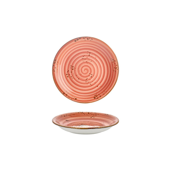 Turgla Laterite dia.8.25Inch  h:0Inch  17 oz. Round Orange Vitrified Deep Plate SKU: T-HALTZT21CK-12