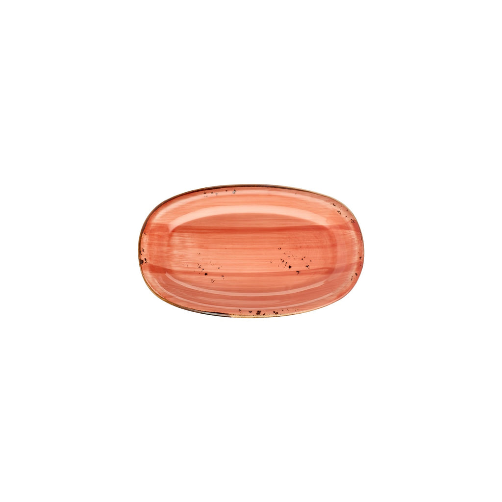 Turgla Laterite 9.5Inch  x 5.75Inch  x h:1Inch  Oval Orange Vitrified Platter SKU: T-HALTZT24OV-12