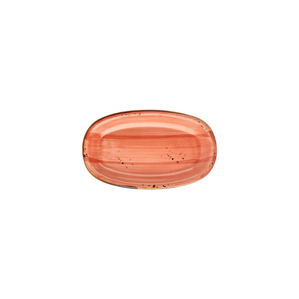 Turgla Laterite 9.5Inch  x 5.75Inch  x h:1Inch  Oval Orange Vitrified Platter SKU: T-HALTZT24OV-12