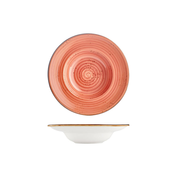 Turgla Laterite dia.9.75Inch  h:2.25Inch  14 oz. Round Orange Vitrified Deep Plate SKU: T-HALTZT25CK-6