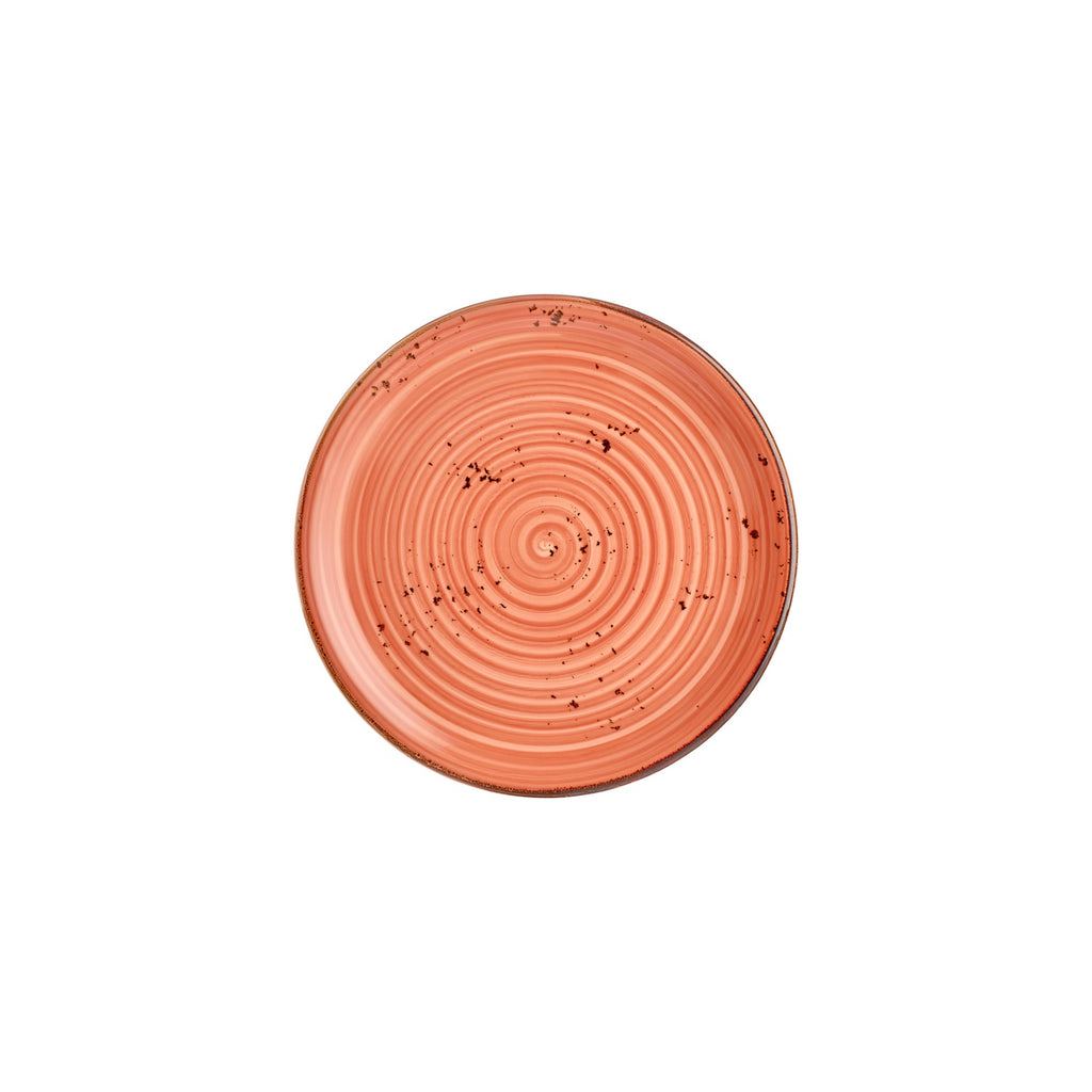 Turgla Laterite dia.9.75Inch  Round Orange Vitrified Plate SKU: T-HALTZT25DZ-12