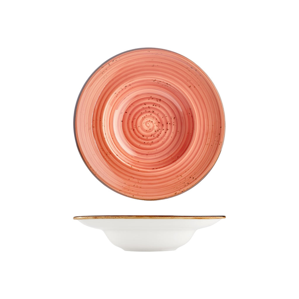 Turgla Laterite dia.10.75Inch  h:2.5Inch  17 oz. Round Orange Vitrified Deep Plate SKU: T-HALTZT27CK-6