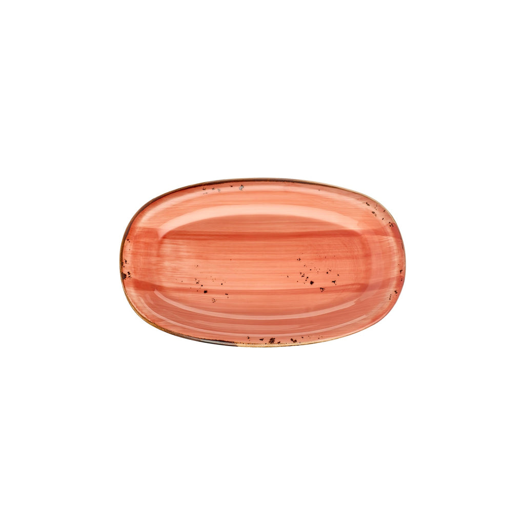 Turgla Laterite 11.5Inch  x 7Inch  x h:1.25Inch  Oval Orange Vitrified Platter SKU: T-HALTZT29OV-6