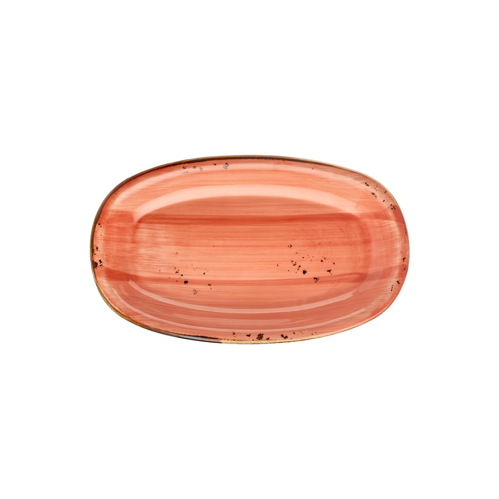 Turgla Laterite 13.5Inch  x 8Inch  x h:1.5Inch  Oval Orange Vitrified Platter SKU: T-HALTZT34OV-6