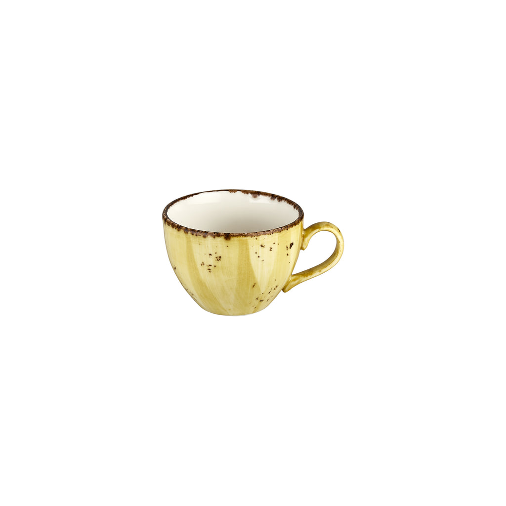 Turgla Sun dia.3.75Inch  h:0Inch  9 oz. Round Yellow Vitrified Cup SKU: T-HASNZT02CF-12