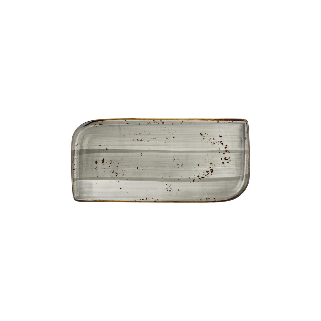 Turgla Supreme 11.75Inch  x 7Inch  x h:0Inch  Rectangular Gray Vitrified Platter SKU: T-HASPAR34DT-6