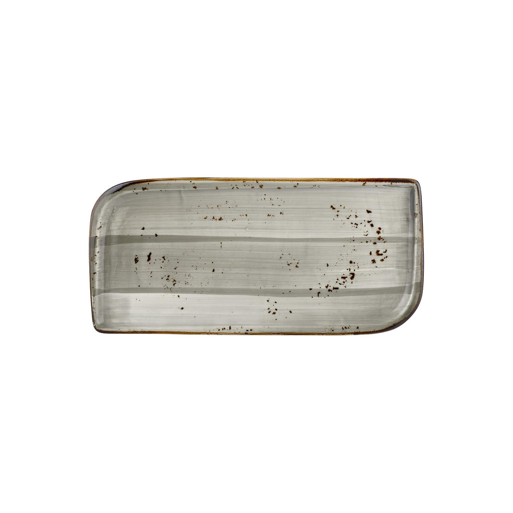 Turgla Supreme 13.75Inch  x 8.25Inch  x h:0Inch  Rectangular Gray Vitrified Platter SKU: T-HASPAR40DT-6