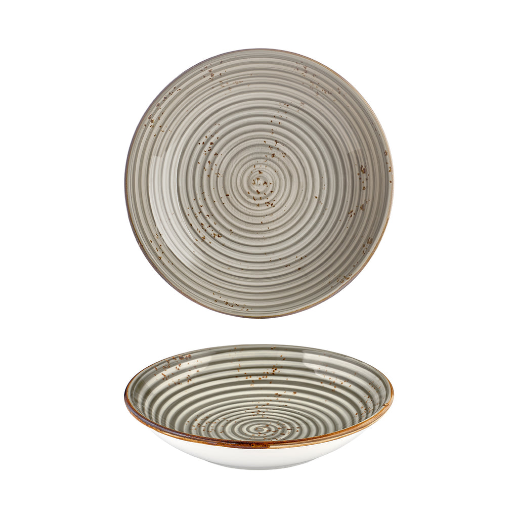 Turgla Supreme dia.11Inch  h:0Inch  57 oz. Round Gray Vitrified Deep Plate SKU: T-HASPFL28CK-6