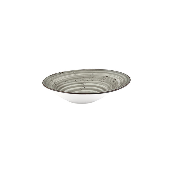 Turgla Supreme 10.75Inch  x 10.75Inch  x h:0Inch  17 oz. Organic Gray Vitrified Deep Plate SKU: T-HASPGBR27CK-6