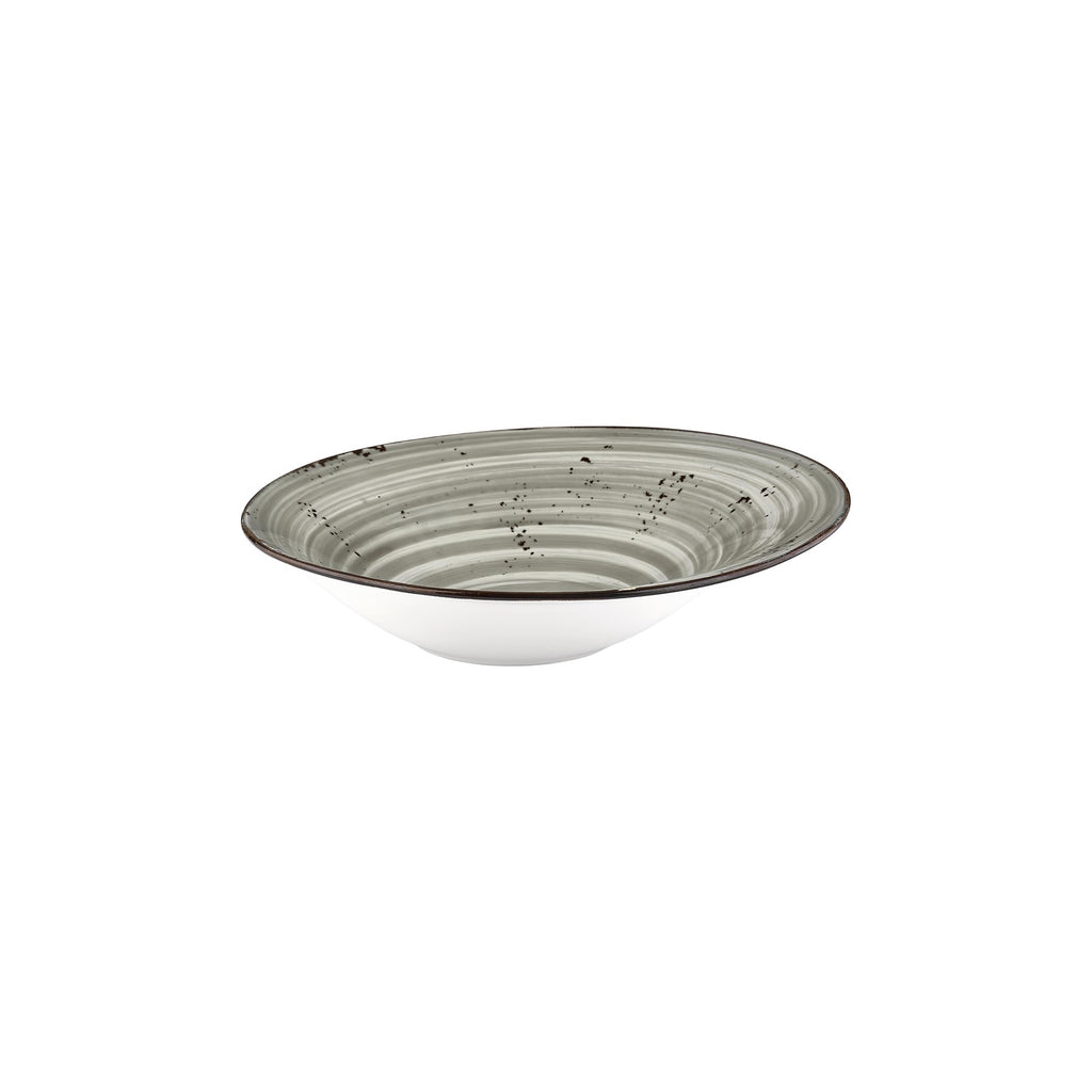 Turgla Supreme 11.75Inch  x 11.75Inch  x h:0Inch  24 oz. Organic Gray Vitrified Deep Plate SKU: T-HASPGBR30CK-6