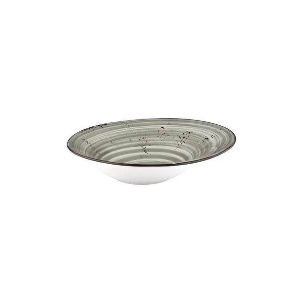 Turgla Supreme 11.75Inch  x 11.75Inch  x h:0Inch  24 oz. Organic Gray Vitrified Deep Plate SKU: T-HASPGBR30CK-6