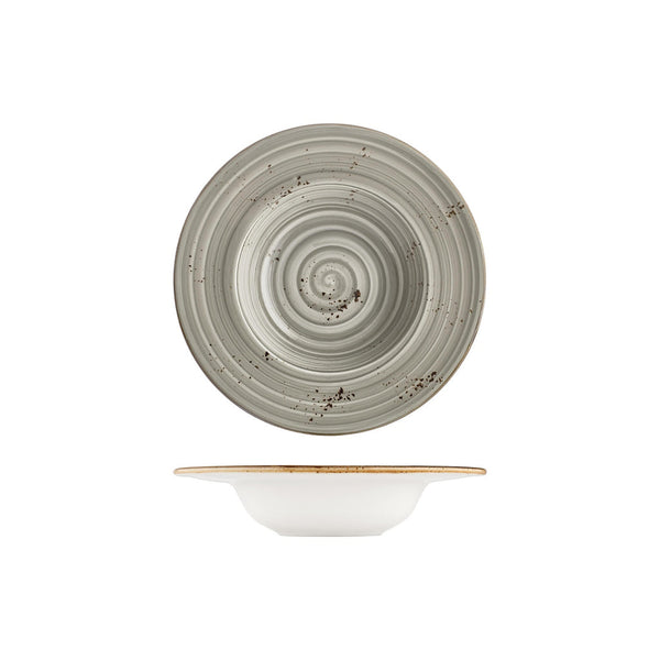 Turgla Supreme dia.9.75Inch  h:2Inch  14 oz. Round Gray Vitrified Deep Plate SKU: T-HASPGT25CK-6
