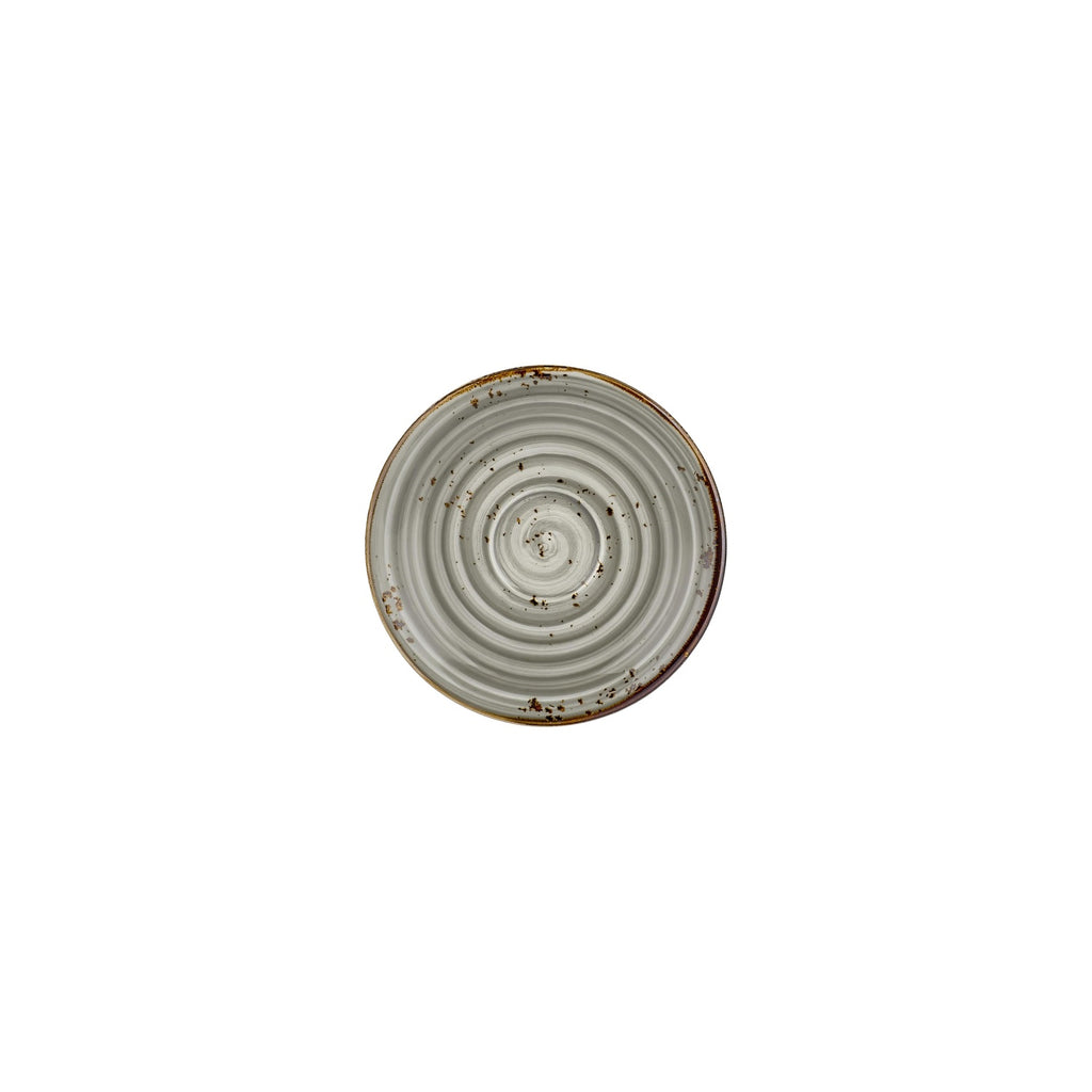 Turgla Supreme dia.6.25Inch  Round Gray Vitrified Saucer SKU: T-HASPZT01CT-24
