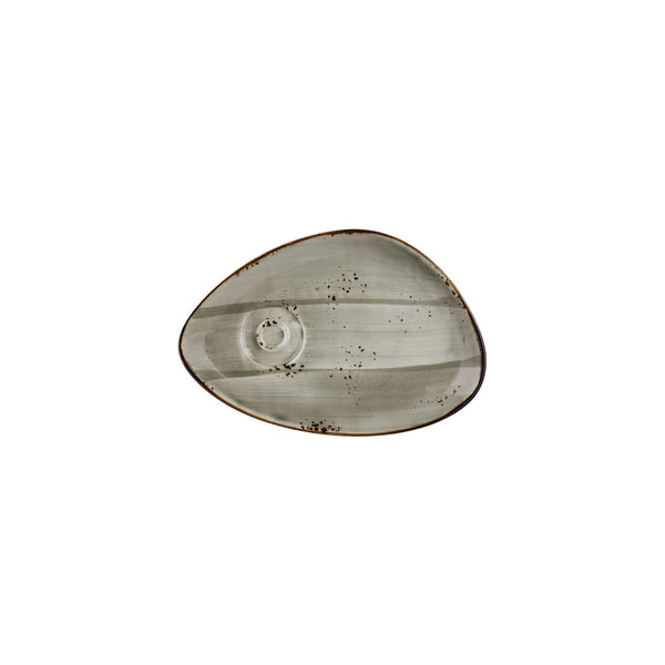 Turgla Supreme 9.75Inch  x 6.75Inch  x h:0Inch  Organic Gray Vitrified Saucer SKU: T-HASPZT01STB-12