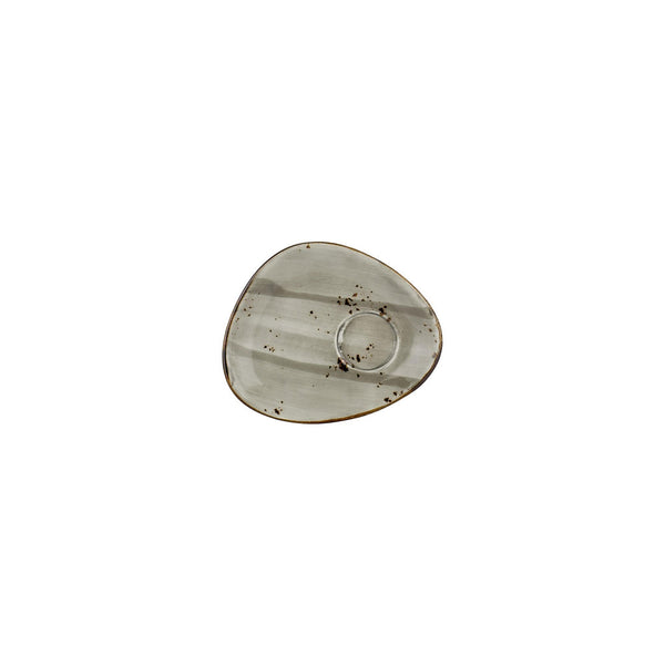 Turgla Supreme 5.5Inch  x 4.25Inch  x h:0Inch  Organic Gray Vitrified Saucer SKU: T-HASPZT02STB-24