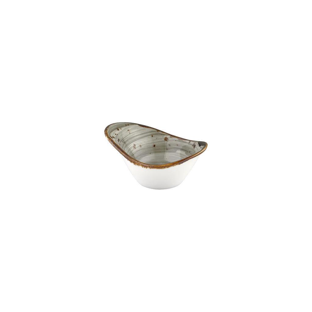 Turgla Supreme 4.25Inch  x 3.25Inch  x h:0Inch  2 oz. Organic Gray Vitrified Bowl SKU: T-HASPZT11OKS-24
