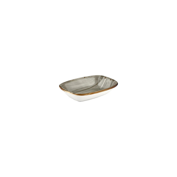 Turgla Supreme 5.5Inch  x 4Inch  x h:0Inch  Rectangular Gray Vitrified Deep Plate SKU: T-HASPZT14DKY-12