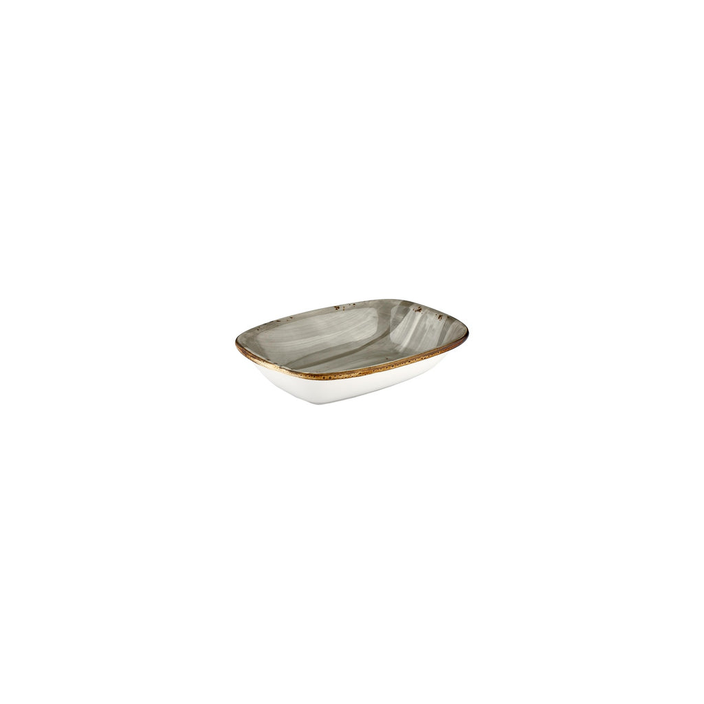 Turgla Supreme 7Inch  x 5Inch  x h:0Inch  Rectangular Gray Vitrified Deep Plate SKU: T-HASPZT18DKY-12