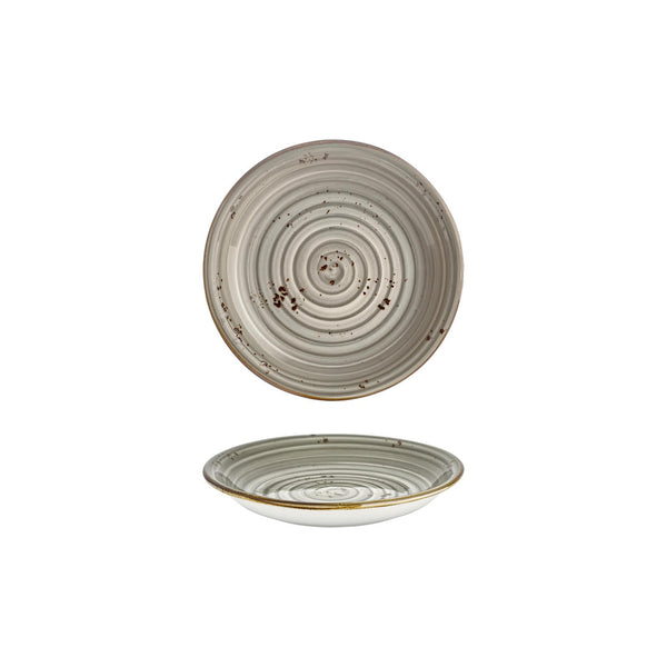 Turgla Supreme dia.8.25Inch  h:0Inch  17 oz. Round Gray Vitrified Deep Plate SKU: T-HASPZT21CK-12