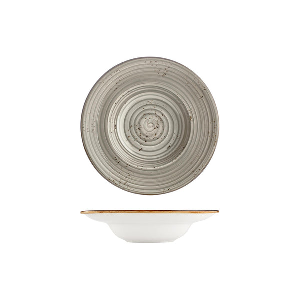 Turgla Supreme dia.9.75Inch  h:2.25Inch  14 oz. Round Gray Vitrified Deep Plate SKU: T-HASPZT25CK-6