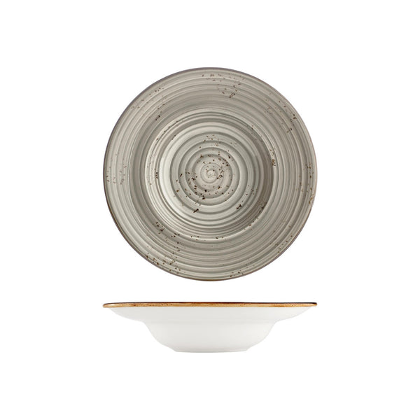 Turgla Supreme dia.10.75Inch  h:2.5Inch  17 oz. Round Gray Vitrified Deep Plate SKU: T-HASPZT27CK-6