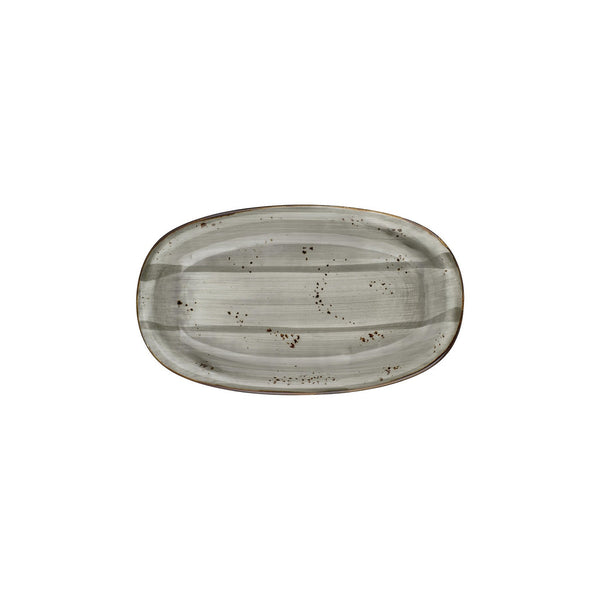 Turgla Supreme 11.5Inch  x 7Inch  x h:1.25Inch  Oval Gray Vitrified Platter SKU: T-HASPZT29OV-6