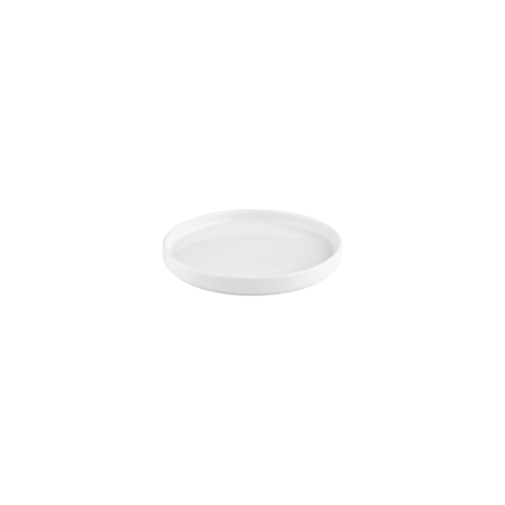 Turgla Helix White dia.7.5Inch  Round Warm White Vitrified Plate SKU: T-HL19RD-6