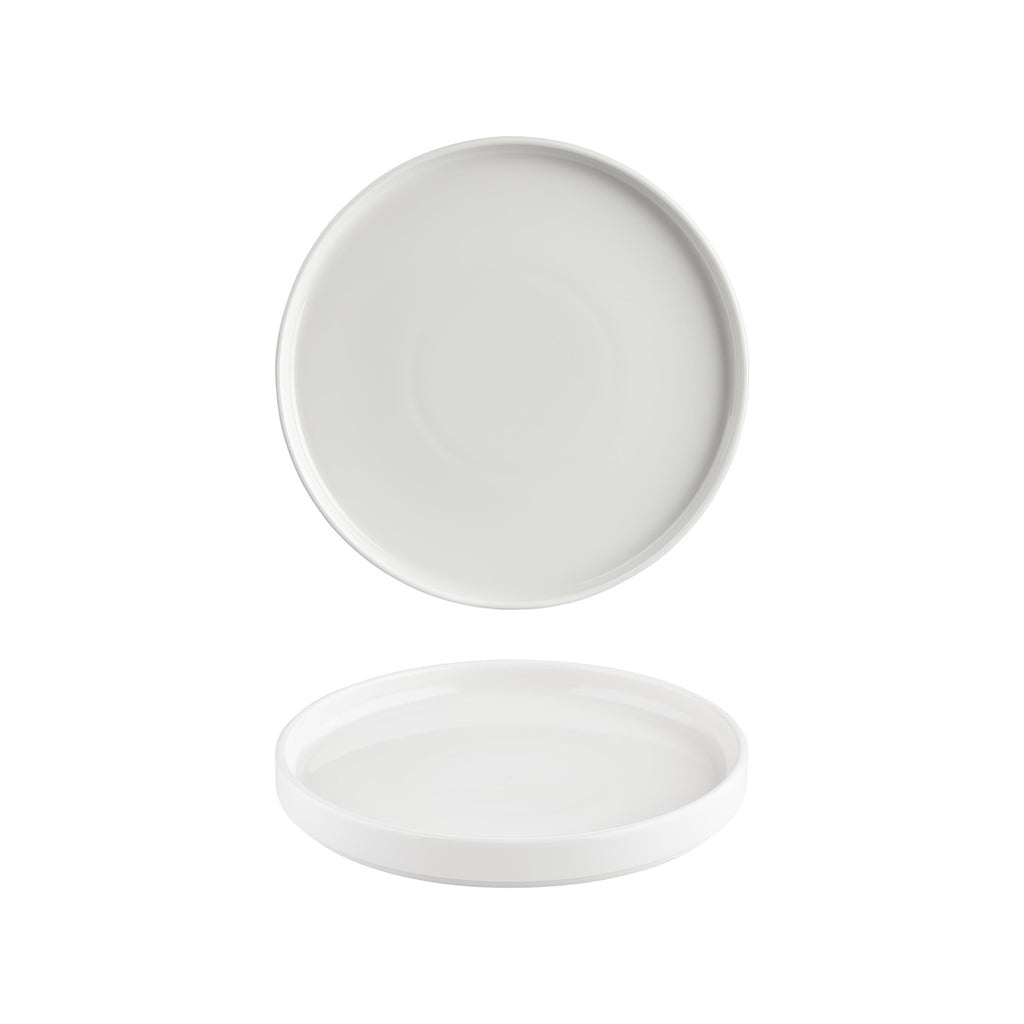 Turgla Helix White dia.9.75Inch  Round Warm White Vitrified Plate SKU: T-HL25RD-6