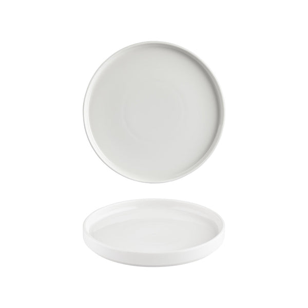 Turgla Helix White dia.9.75Inch  Round Warm White Vitrified Plate SKU: T-HL25RD-6