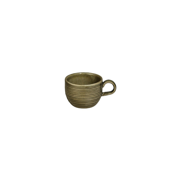 Turgla Helix Bamboo dia.3.25Inch  h:2.5Inch  7 oz. Round Green Vitrified Cup SKU: T-HLBB01CF-12