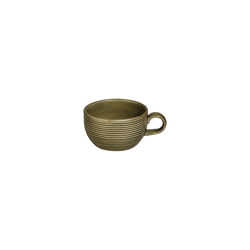 Turgla Helix Bamboo dia.4Inch  h:2.25Inch  9 oz. Round Green Vitrified Cup SKU: T-HLBB01CPF-12