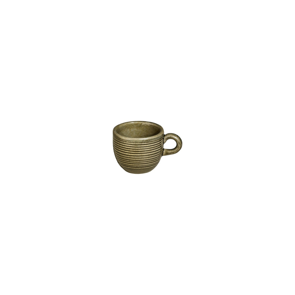 Turgla Helix Bamboo dia.2.25Inch  h:0Inch  3 oz. Round Green Vitrified Espresso Cup SKU: T-HLBB01KF-12