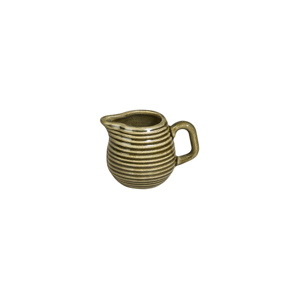 Turgla Helix Bamboo dia.3.25Inch  h:2.25Inch  3 oz. Round Green Vitrified Creamer SKU: T-HLBB01ST-12