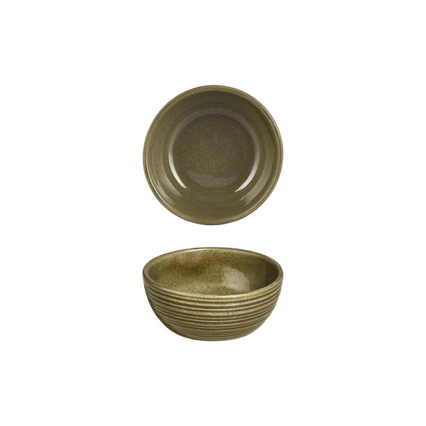 Turgla Helix Bamboo dia.2.75Inch  h:1.25Inch  2 oz. Round Green Vitrified Bowl SKU: T-HLBB07KS-24