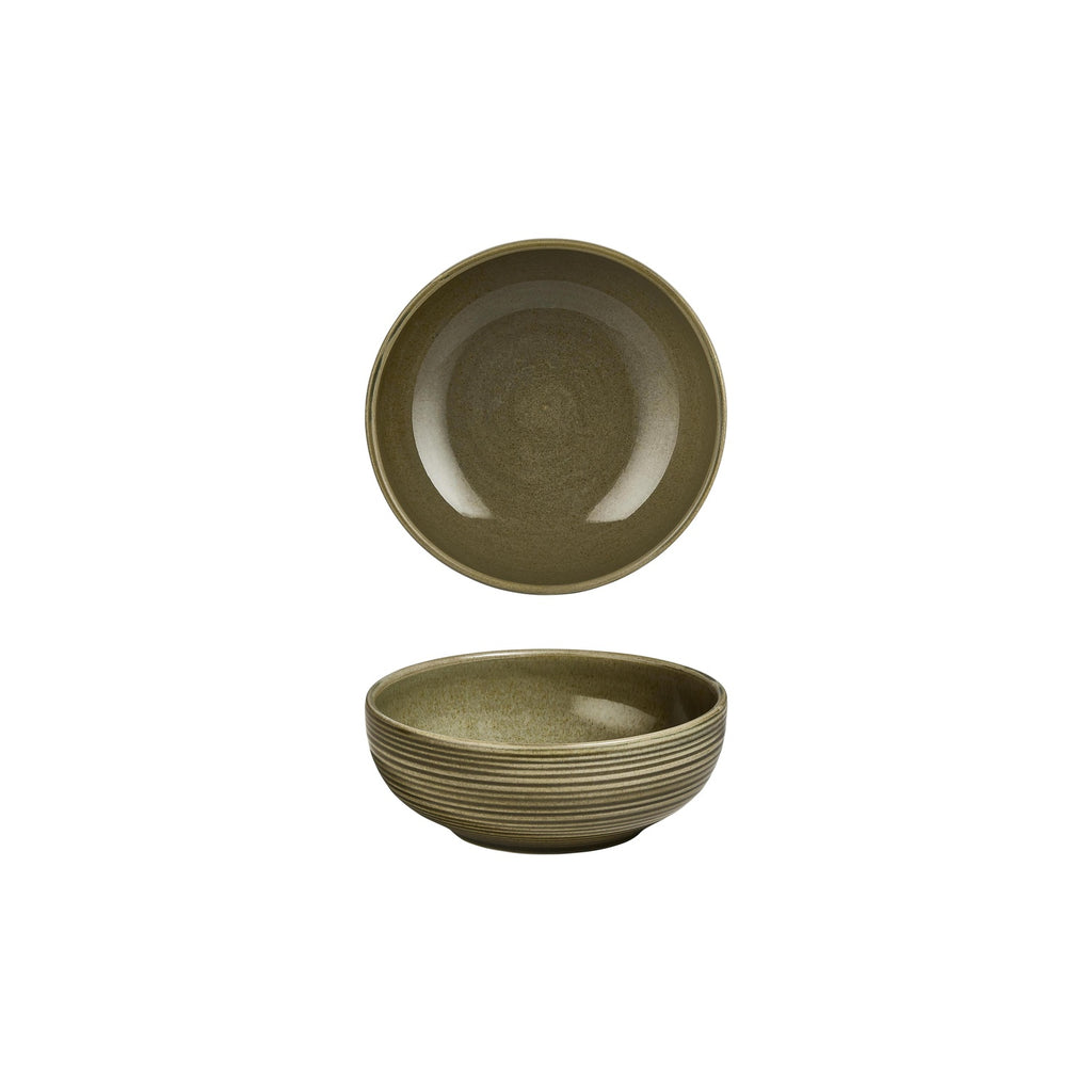 Turgla Helix Bamboo dia.6.25Inch  h:2.5Inch  25 oz. Round Green Vitrified Bowl SKU: T-HLBB16KS-12