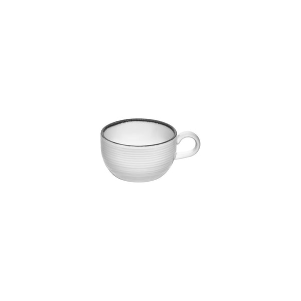 Turgla Helix Black dia.4Inch  h:2.25Inch  9 oz. Round Black Vitrified Cup SKU: T-HLBLA01CPF-12