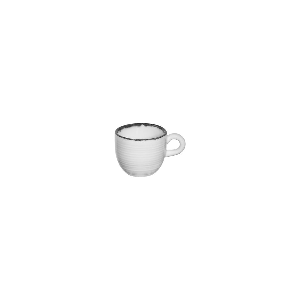 Turgla Helix Black dia.2.25Inch  h:0Inch  3 oz. Round Black Vitrified Espresso Cup SKU: T-HLBLA01KF-12