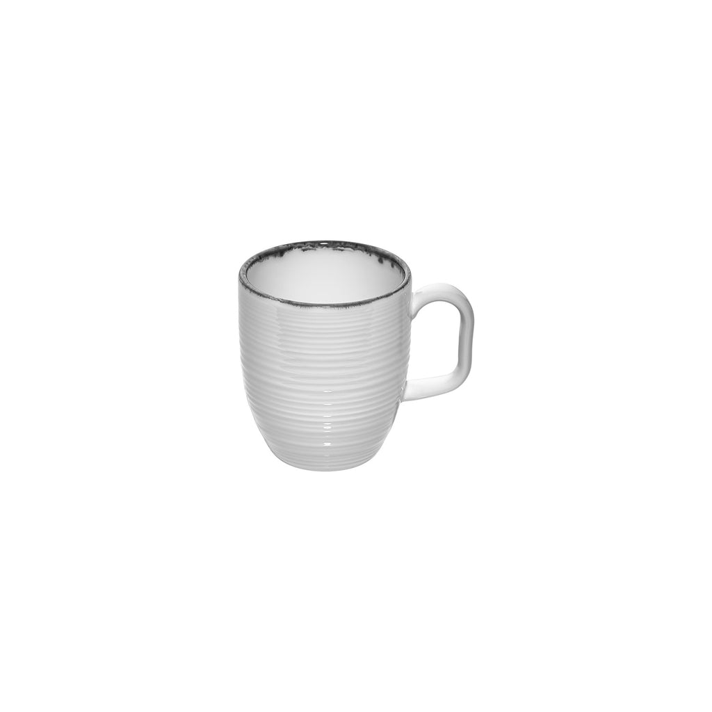 Turgla Helix Black dia.3.25Inch  h:4Inch  11 oz. Round Black Vitrified Mug SKU: T-HLBLA01MUG-6