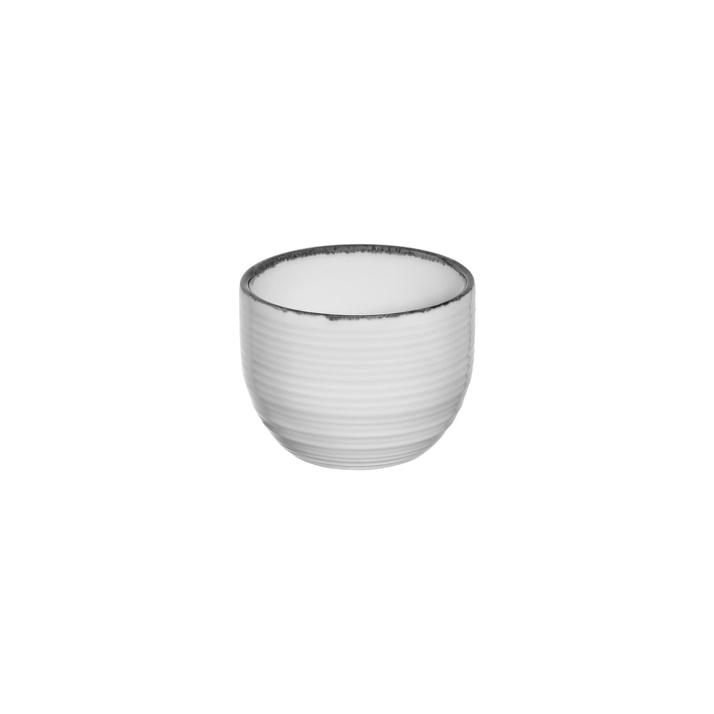 Turgla Helix Black dia.3.25Inch  h:2.5Inch  7 oz. Round Black Vitrified Cup SKU: T-HLBLA02CF-12