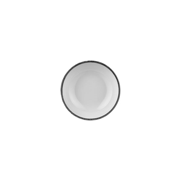 Turgla Helix Black dia.6.25Inch  h:2.5Inch  25 oz. Round Black Vitrified Bowl SKU: T-HLBLA16KS-12