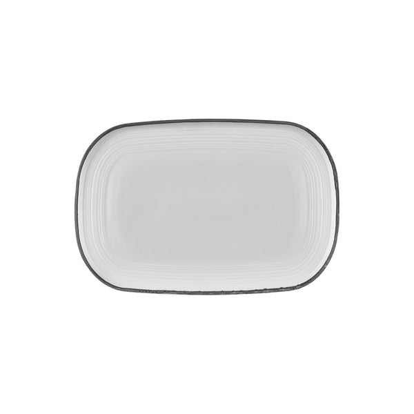 Turgla Helix Black 13.5Inch  x 9Inch  x h:0.75Inch  Oval Black Vitrified Platter SKU: T-HLBLA34OV-6